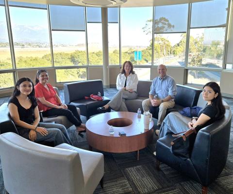 Marty Stone with students and staff